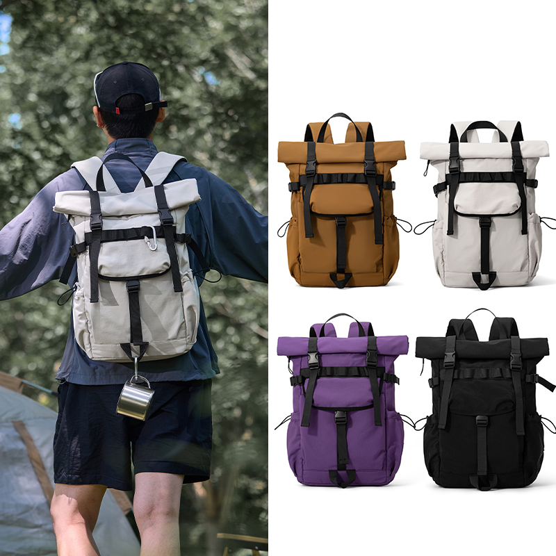 Hiking Backpack Waterproof - กระเป๋าเป้เดินทางแบบขยายได้สำหรับผู้ชายรุ่นใหม่ กระเป๋าเป้ใส่แล็ปท็อป กระเป๋าเป้กันน้ำสำหรับกิจกรรมกลางแจ้ง แคมป์ปิ้ง เดินป่า และใช้เป็นกระเป๋านักเรียน