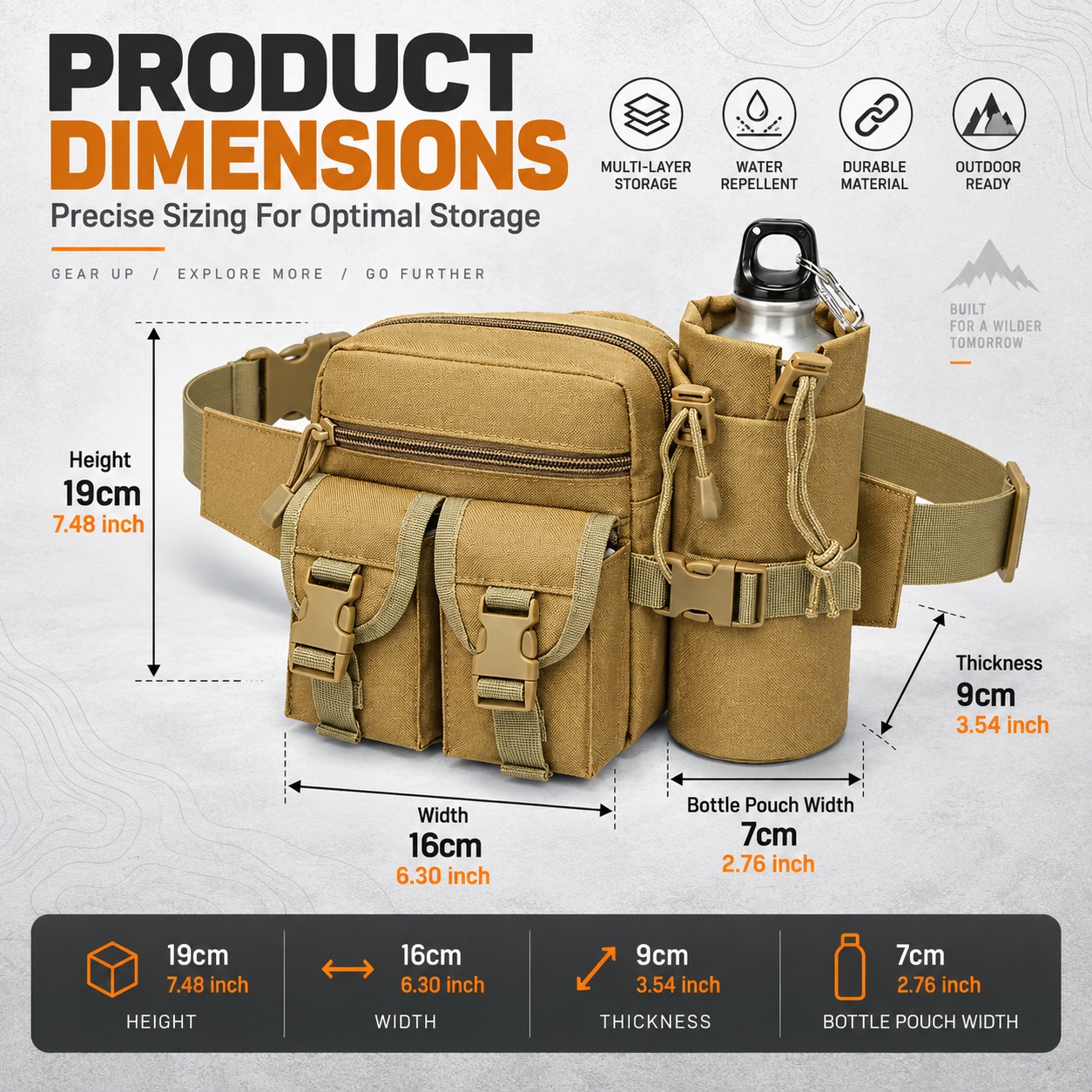กระเป๋าคาดเอวอเนกประสงค์แบบยุท - Hiking Backpack Waterproof บทวิจารณ์และราคา