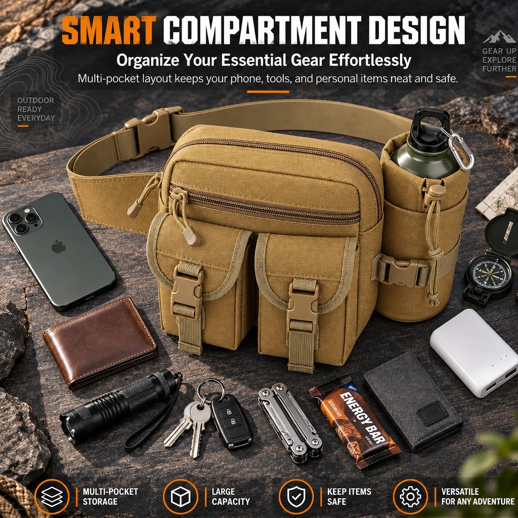 กระเป๋าคาดเอวอเนกประสงค์แบบยุท - Hiking Backpack Waterproof บทวิจารณ์และราคา