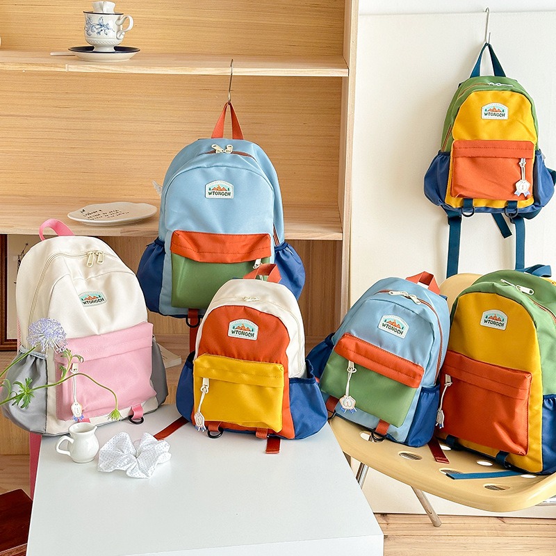 กระเป๋าเป้เด็กสีสันสดใสแบบใหม่ - Canvas Backpack Casual บทวิจารณ์และราคา